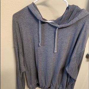Grey sweatshirt with adjustable waist
